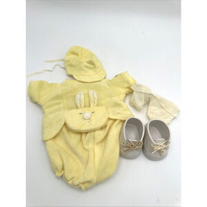 Cabbage Patch Preemie Yellow Terrycloth Bunny Outfit Shoes Socks